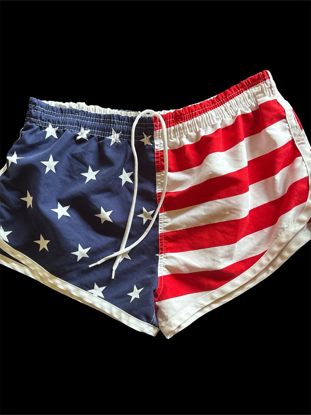 Women’s Patriotic Athletic Shorts - Red & Blue Star Stripe